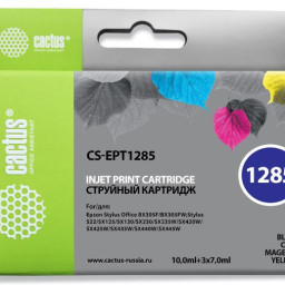 Картридж струйный Cactus CS-EPT1285 черный/голубой/пурпурный/желтый набор (31мл) для Epson Stylus SX125/SX425W/SX420W/S22/Office BX305F/BX305FW