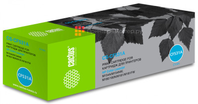 Картридж лазерный Cactus CS-CF531A голубой (900 стр.) для HP LJ M180n/M181fw