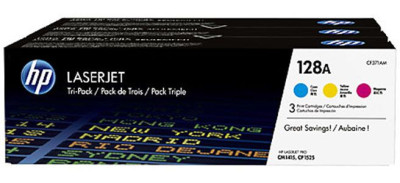 Тонер-картридж HP 128a (cyan, magenta, yellow) Tri-pack набор, 3 шт x 1300 стр (PP010013)