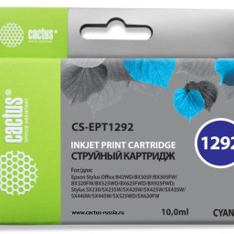 Картридж струйный Cactus CS-EPT1292 голубой (10мл) для Epson B42/BX305/BX305F/BX320/BX525/BX625/SX420/SX425/SX525/SX621