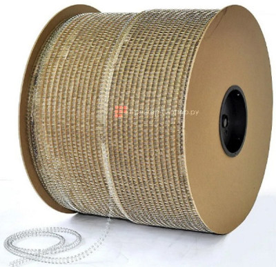 Пружины в бобине металлические, шаг 3:1, диаметр 5/16, светло-серебряные, 60000 петель