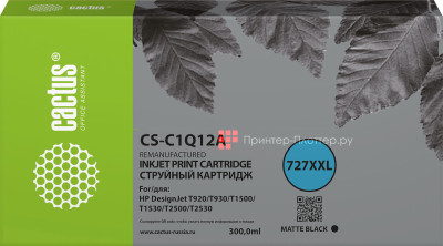 Картридж Cactus Cartridge CS-C1Q12A для HP DesignJet T (black), 300 мл