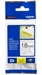 Brother прозрачная пленка для наклеек повышенной адгезии с черным шрифтом, 18 мм x 8 м