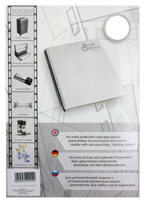 Обложки ProfiOffice, A4, картон, металлик, белые, 100 шт.