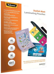 Пленка для ламинирования пакетная Fellowes, 303 х 426 мм, 80 мкм, матовая, 25 шт.