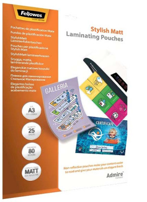 Пленка для ламинирования пакетная Fellowes, 303 х 426 мм, 80 мкм, матовая, 25 шт.