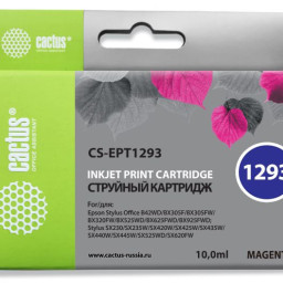 Картридж струйный Cactus CS-EPT1293 пурпурный (10мл) для Epson B42/BX305/BX305F/BX320/BX525/BX625/SX420/SX425/SX525/SX622