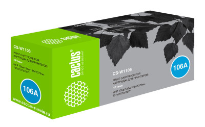 Картридж лазерный Cactus CS-W1106 черный (1000 стр.) для HP Laser 107a/107r/107w/135a MFP/135r MFP/135w MFP/137fnw MFP