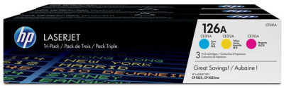 Тонер-картридж HP 126A (cyan, magenta, yellow) набор, 3 шт. x 1000 стр.