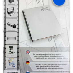 Обложки ProfiOffice, A4, картон, металлик, синие, 100 шт.