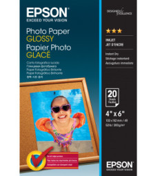 Бумага Epson Photo Paper Glossy, глянцевая, 10 x 15 см (100 x 150 мм), 200 г/кв.м (20 листов)