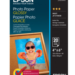 Бумага Epson Photo Paper Glossy, глянцевая, 10 x 15 см (100 x 150 мм), 200 г/кв.м (20 листов)