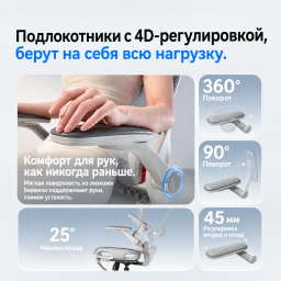 Эргономичное кресло Sihoo B100 Pro с подножкой (серый)
