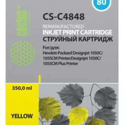 Картридж Cactus Cartridge CS-C4848 для HP DesignJet 1000, 1050, 1055 (yellow), 400 мл