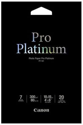 Фотобумага Canon Photo Paper Pro Platinum PT-101, 10 x 15 см, 20 листов, 300 г/кв.м