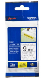 Brother прозрачная пленка для наклеек повышенной адгезии с черным шрифтом, 9 мм x 8 м