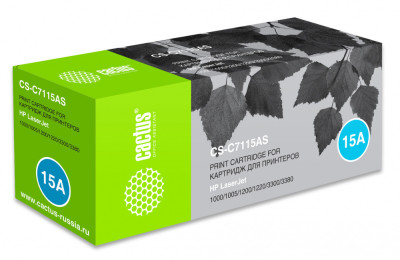 Картридж лазерный Cactus CS-C7115AS черный (2500 стр.) для HP LJ 1000/1005/1200