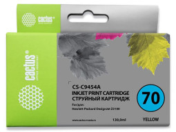 Картридж струйный Cactus CS-C9454A №70 желтый (130 мл) для HP DJ Z3100