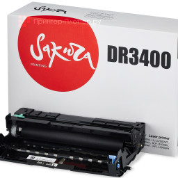 Фотобарабан SAKURA Imaging Drum DR3400 для Brother HL-L5000D, HL-L5100, HL-L5200, HL-L6250DN, HL-L6300, HL-L6400, DCP-L5500DN, DCP-L6600DW, MFC-L5700DN, MFC-L5750DW, MFC-L6800DW, MFC-L6800DWT (black), 50000 стр.
