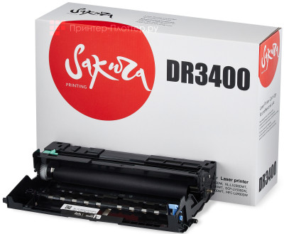 Фотобарабан SAKURA Imaging Drum DR3400 для Brother HL-L5000D, HL-L5100, HL-L5200, HL-L6250DN, HL-L6300, HL-L6400, DCP-L5500DN, DCP-L6600DW, MFC-L5700DN, MFC-L5750DW, MFC-L6800DW, MFC-L6800DWT (black), 50000 стр.