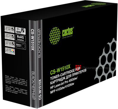 Тонер-картридж Cactus Toner CS-W1510X для HP LaserJet Pro 4003dw, 4103fdw, 4103dw (black), 9700 стр.