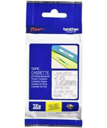 Brother прозрачная плёнка для наклеек с белым шрифтом, 12 мм x 8 м