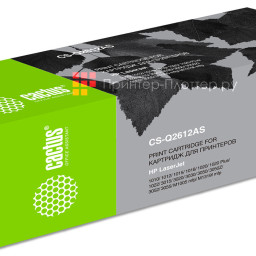 Картридж лазерный Cactus CS-Q2612AS черный (2000 стр.) для HP LJ 1010/1012/1015/1018/1020/1020Plus/1022/3015/3020