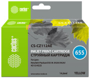 Картридж струйный Cactus CS-CZ112AE №655 желтый (14,6 мл) для HP DJ IA 3525/5525/4525