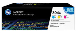 Тонер-картридж HP 304a (cyan, magenta, yellow) Tri-pack набор, 3 шт x 2800 стр (PP010014)