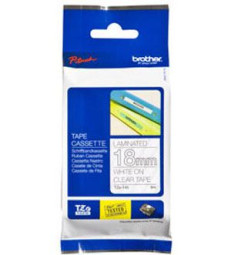 Brother прозрачная плёнка для наклеек с белым шрифтом, 18 мм x 8 м