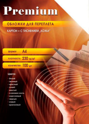 Обложки Office Kit, A4, картон, тиснение кожа, белые, 100 шт.