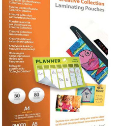 Пленка для ламинирования пакетная Fellowes, 80 мкм, глянцевая, матовая (набор), 5 х 10 шт.