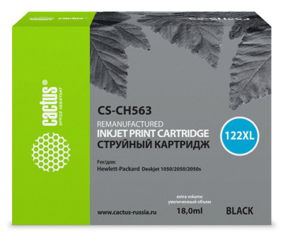 Картридж струйный Cactus CS-CH563 №122XL черный (18 мл) для HP DJ 1050/2050/2050s