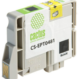 Картридж струйный Cactus CS-EPT0481 черный (16мл) для Epson Stylus Photo R200/R220/R300/R320/R340/RX500/RX600/RX620/RX640