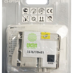 Картридж струйный Cactus CS-EPT0481 черный (16мл) для Epson Stylus Photo R200/R220/R300/R320/R340/RX500/RX600/RX620/RX640