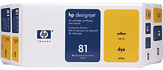 Картридж HP 81 UV (yellow) и печатающая головка, набор, 680 мл