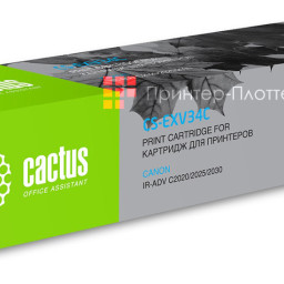 Картридж лазерный Cactus CS-EXV34C голубой (19000стр.) для Canon IR Advance C2030L/C2030i/C2020L/C2020i/C2025i