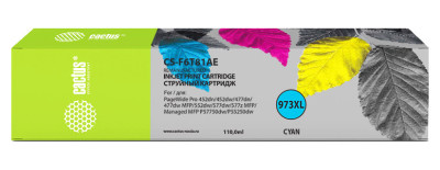 Картридж струйный Cactus 973XL CS-F6T81AE голубой (110 мл) для HP PageWide Pro 452dw/Pro 477dw