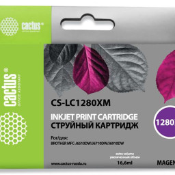 Картридж струйный Cactus CS-LC1280XM пурпурный (16.6мл) для Brother MFC-J6510/6910DW