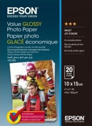 Бумага Epson Value Glossy Photo Paper, глянцевая, 10 x 15 см (102 x 152 мм), 183 г/кв.м (20 листов)