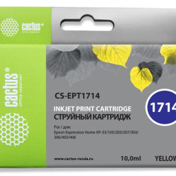 Картридж струйный Cactus CS-EPT1714 желтый (10мл) для Epson XP-33/103/203/207/303/306/403/406
