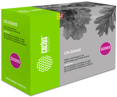 Картридж лазерный Cactus CS-D205S черный (2000стр.) для Samsung ML-3310D/3310ND/3710D/3710ND/SCX-4833FD/4833FR/5637FR